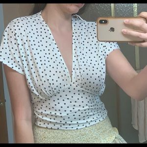 Zara polka dot top size M